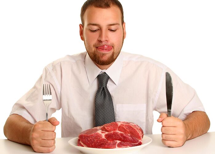 Rdeče meso v moški prehrani